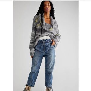 Rare Sold Out Free People Oversized Pieced Back Together Pullover Sweater XS